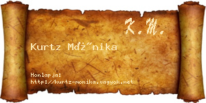 Kurtz Mónika névjegykártya