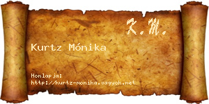 Kurtz Mónika névjegykártya